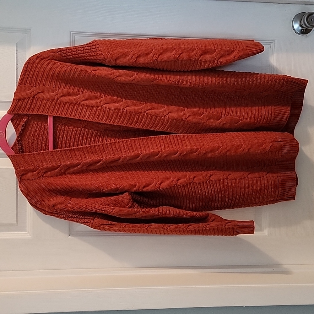 Women's Open cardigan size 2X rust